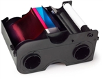 Fargo Color Ribbon - YMCKI #45109 (200 prints)  w/Cleaning Roller, Resin Black, Fluorescing, and Clear Overlay Panel