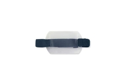 Arm Band Horizontal Vinyl Badge Holder w/Blue Strap -  Credit Card Size (QTY 1 Bag of 25)