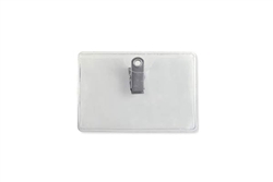 Premium Clear Vinyl Horizontal Badge Holder - Clip-on, Credit/data Card Size (QTY 100)