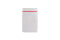 Clear Soft Vinyl Vertical Badge Holder W/ Zipper Closure (QTY 100)