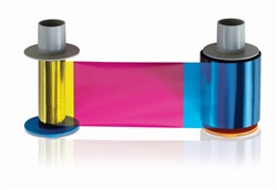 Fargo #84052 YMCKK color ribbon (500 prints) with 2 Resin Black Panels.