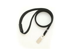 Black 3/8" Lanyard With Breakaway And Clip (QTY 100)