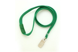 Green 3/8" Lanyard With Breakaway And Clip (QTY 100)