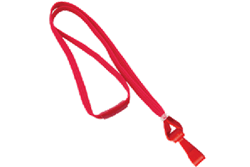  Red 3/8" Lanyard With Breakaway And "twist-free" Wide Plastic Hook(QTY 100)