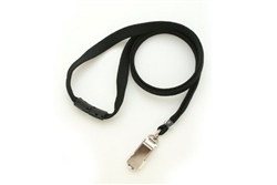 Black 3/8" Lanyard With Breakaway And Card Clamp (QTY 100)