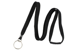 Black 3/8" Lanyard With Breakaway And Ring (QTY 100)
