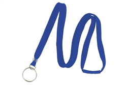 Royal Blue 3/8" Lanyard With Breakaway And Ring (QTY 100)