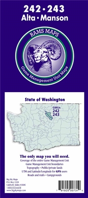 Alta 242 GMU Map, Manson 243 GMU Map, Hunting unit maps, WA Game Management Unit Maps