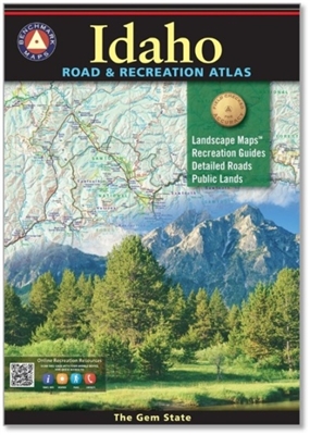 Idaho Road & Recreation Atlas, Camping, Cabins, RV, Fishing spots and available species, Hunting regions and units