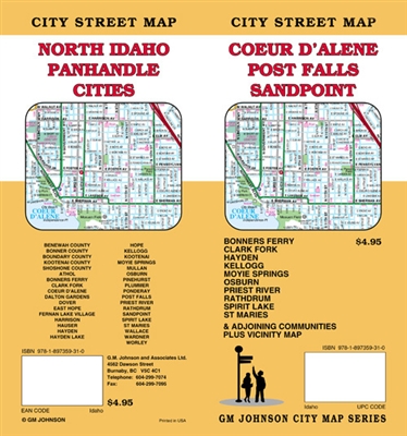 COEUR D' ALENE / POST FALLS / SANDPOINT CITY STREET MAP