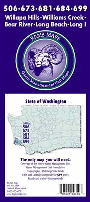 Willapa Hills 506 GMU Map, Williams Cr 673 GMU Map, Bear River 681 GMU Map, Long Beach 684 GMU Map, Long Island 699 GMU Map, Hunting unit maps, WA Game Management Unit Maps