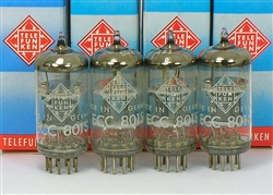 PRIVATE STOCK WORLD'S BEST "BWB" MILITARY ISSUE TELEFUNKEN ECC801S 12AT7 ECC81 NOS PLATINUM MATCHED QUAD 3-MICA