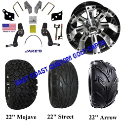 Jakes Club Car DS Spindle Lift Kit Vegas Wheel &Tire Combo #4