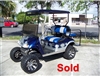 EZGO TXT Electric Blue & Silver Tribal Axe Golf Cart