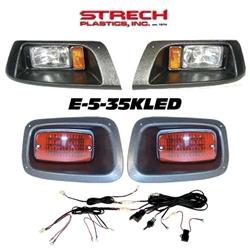 EZGO TXT Black Halogen Head & LED Tail Light Kit #E-5-35KLED