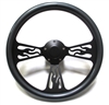 14 Black Flame Carbon Fiber Half Wrap Steering Wheel