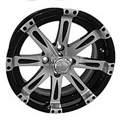 14x7 Vegas Black & Machined Finish Wheel