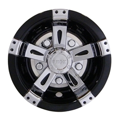 8 Inch Vegas Black & Chrome Wheel Cover Golf Cart Hub Cap