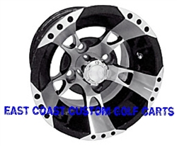 10x7 RX190 Machined & Black Golf Cart Wheel