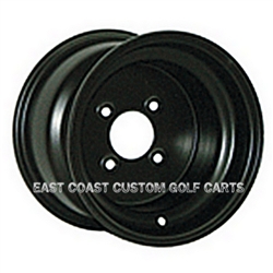 10x7 Black Steel Golf Cart Wheel