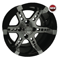 12x7 RHOX RX250 Machined Black Golf Cart Wheel