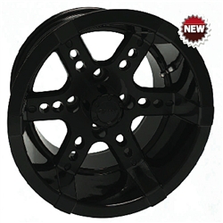 12x7 RHOX RX252 Black Golf Cart Wheel