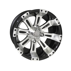 12x7 RHOX Vegas Machined & Black Golf Cart Wheel