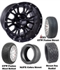 14" Diesel Matte Black Wheels with Low Profile Golf Cart Tire