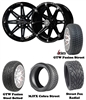 14" Black Element Wheels with Low Profile Golf Cart Tire