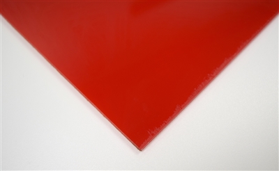 1/8" X 24" X 48" Red #2157 Cast Acrylic Paper-Masked Sheet