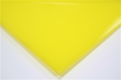1/8" X 24" X 48" Yellow #2037 Cast Acrylic Paper-Masked Sheet