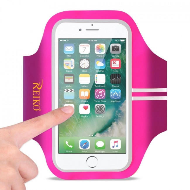 Reiko REIKO RUNNING SPORTS ARMBAND FOR IPHONE 7/ 6/ 6S OR 5 INCHES DEVICE IN PINK (5x5 INCHES)