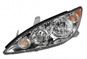 2005-2006 TOYOTA CAMRY HEADLAMP ASSEMBLY W/CHROME TRIM LH (DRIVER)