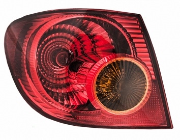 2003-2008 TOYOTA COROLLA TAIL LAMP ASSEMBLY RED/AMBER LH QUARTER MOUNTED	 (DRIVER)