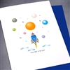 Birthday  " Blue Rocket "  BD413 Greeting Card
