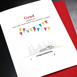 Graduation  " Race Car "  GD30 Greeting Card