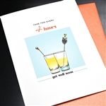 Get Well  " Owl & Drinks "  GW56 Greeting Card