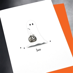 Halloween " Ghost & Pumpkin "  HW18 Greeting Card