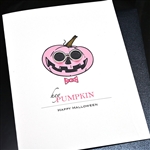 Halloween " Pink Pumpkin "  HW68 Greeting Card