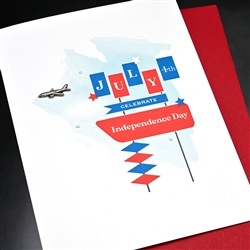 4th Of July  " Jet Plane "  IN20 Greeting Card