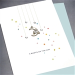 New Baby  " Rabbit & Moon "  NB35 Greeting Card