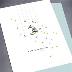 New Baby  " Rabbit & Moon "  NB35 Greeting Card