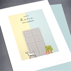 New Home Anniversary  " Door & Dog "  NH19 Greeting Card