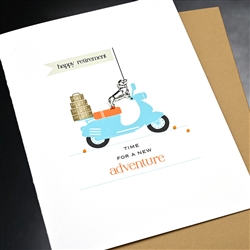 Retirement  " Dachshund & Scooter "  RT13 Greeting Card