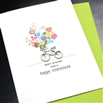 Retirement  " Bicycle & Flowers "  RT16 Greeting Card