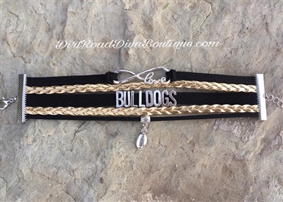 Bulldogs Football Bracelet