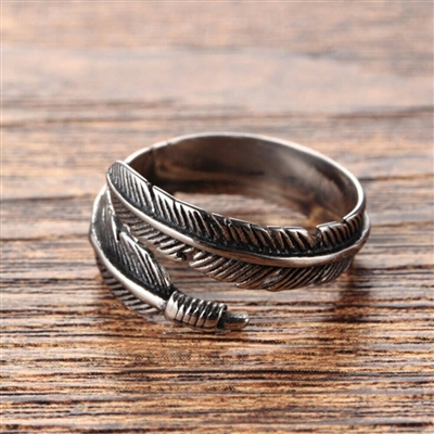 Festival Vibes Adjustable Feather Ring