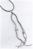 Gray Braided Faux Leather and Quartz Choker