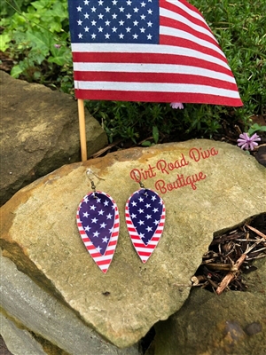 Ole' Glory Stars & Stripes Teardrop Earring