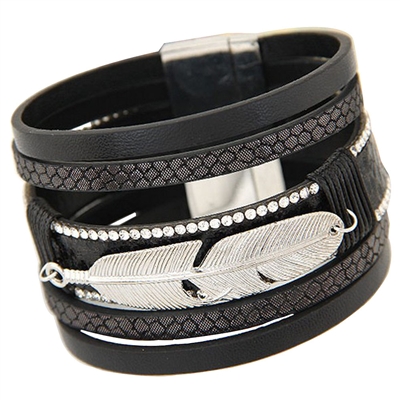 Pagosa Feather Bracelet in Black